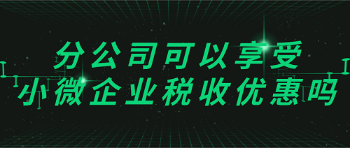 在煙臺注冊分公司可以享受小微企業(yè)稅收優(yōu)惠嗎？